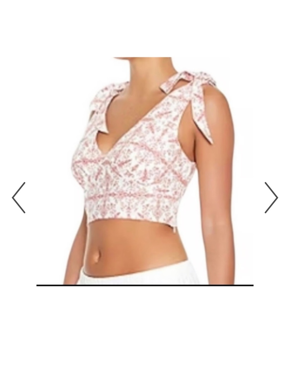 Forever 21 Pink Floral Tie-Shoulder Crop Top